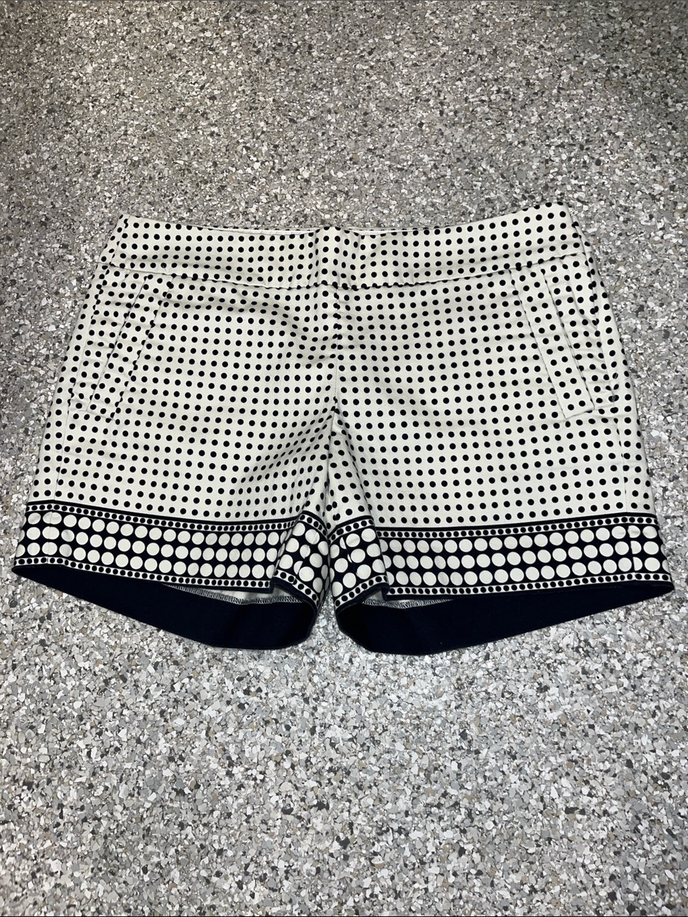 J Crew Polka Dot Trim Women’s Shorts - Black & White inseam 4”